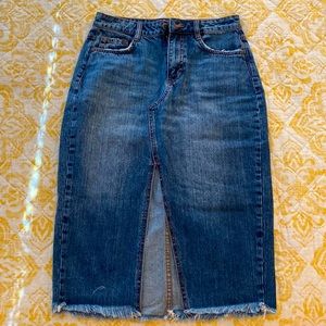 Zara Denim midi skirt